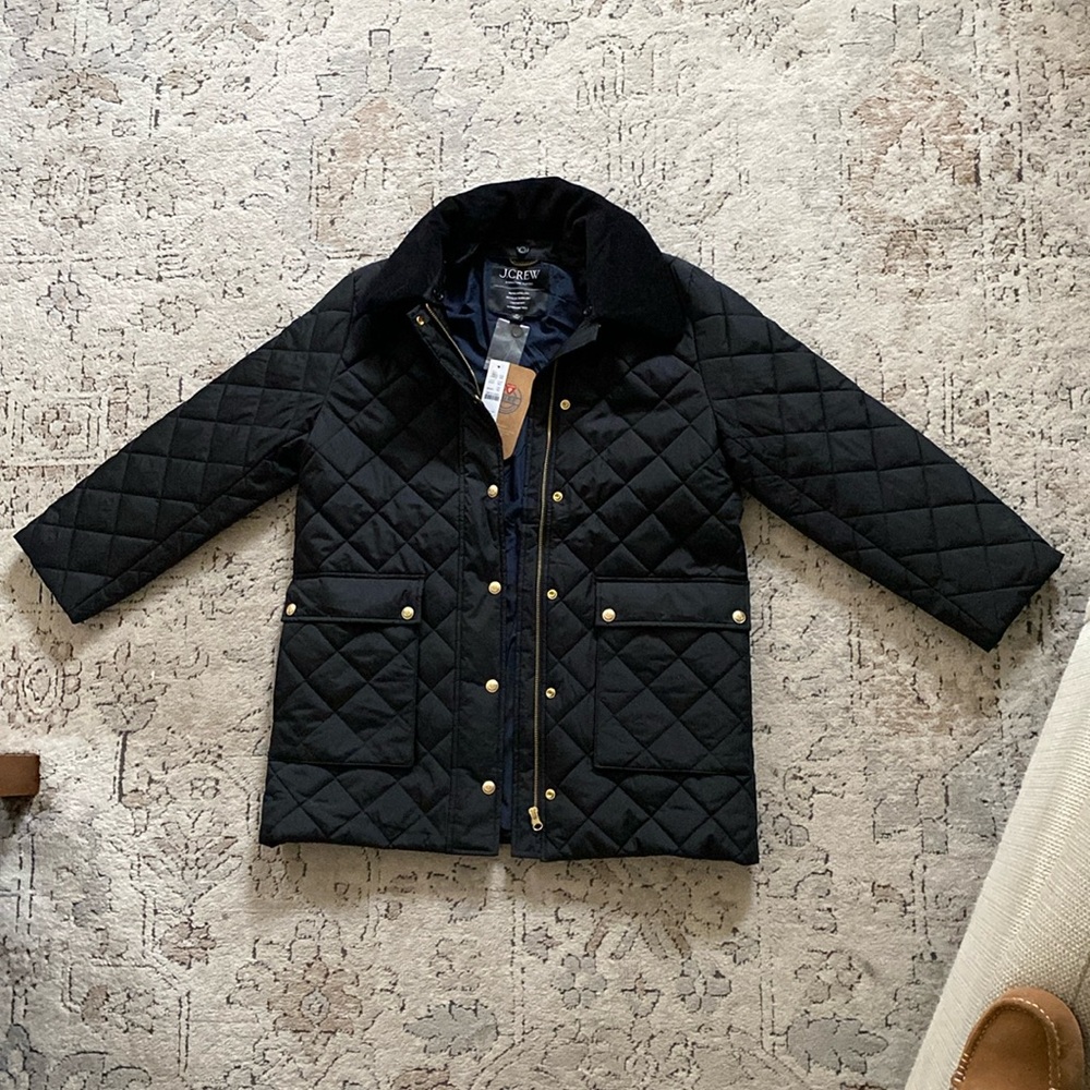 J. Crew Black Quilted Jacket, size MP